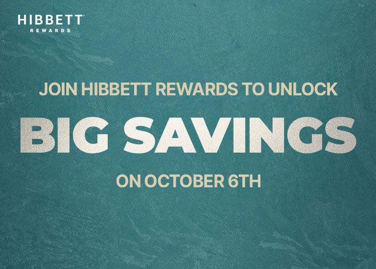 Hibbett Rewards promotional graphic encouraging customers to join for big savings on October 6th.